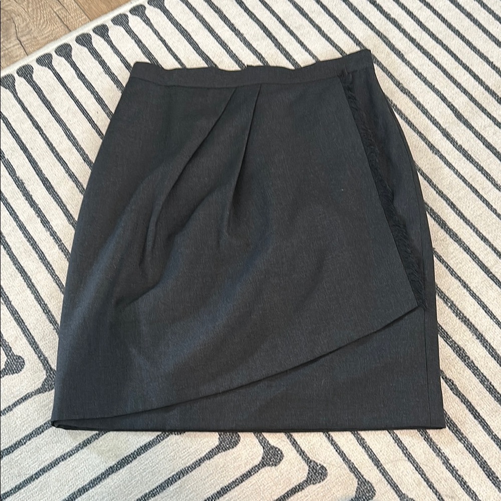 Brooks Brothers Gray Asymmetrical Pleated Mini Skirt
